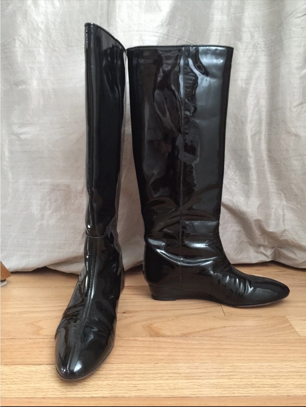 Loeffler Randall Black Patent Leather Knee-High Boots 36 US 6 used!